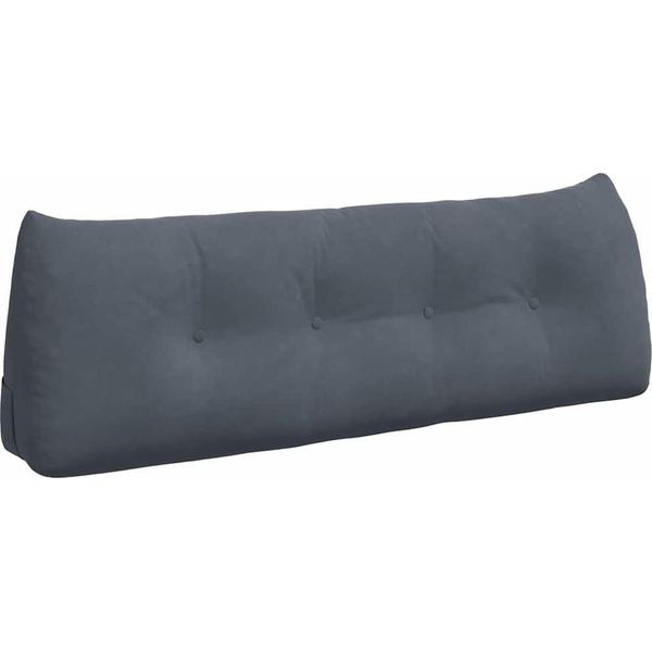 Vidaxl Cuscino Per Lo Schienale Grigio Scuro 140 X 24 X 50 Cm In Velluto-image