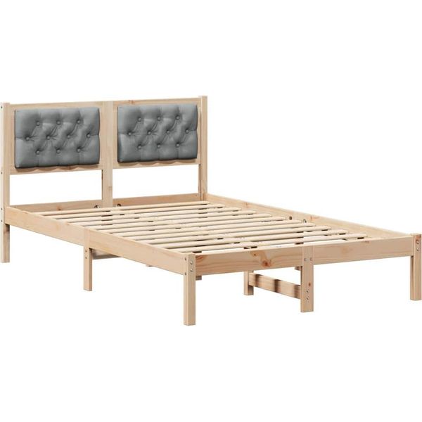 Vidaxl Struttura Letto Grigio Chiaro 120 X 190 Cm In Legno Di Pino Massiccio-image