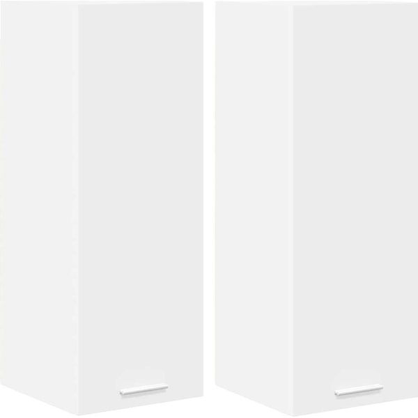 Syfax™ Armadio Pensile 2 Pcs Bianco 30 X 31 X 80 Cm Legno Multistrato-image