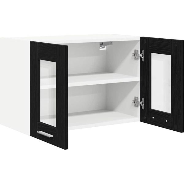 Vidaxl Armadio A Muro Nero Effetto Rovere 60 X 31 X 40 Cm Materiale A Base Di Legno-image