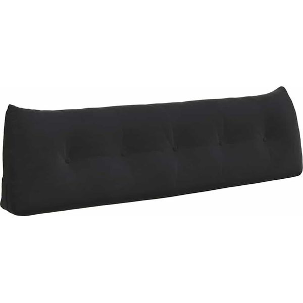 Vidaxl Cuscino Per Lo Schienale Nero 160 X 24 X 50 Cm In Velluto-image