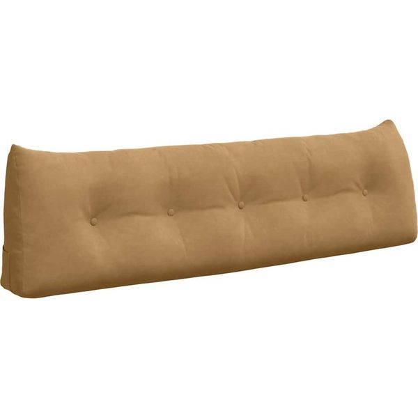 Vidaxl Cuscino Per Lo Schienale Marrone 160 X 24 X 50 Cm In Velluto-image