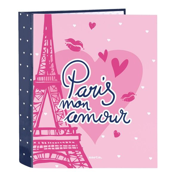 Raccoglitore Ad Anelli Safta Paris Pink Navy Blue A4 27 X 33 X 6 Cm-image