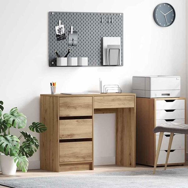 Maison Exclusive - Scrivania In Rovere Artigianale 90 X 37,5 X 75 Cm Materiale Ligneo-image