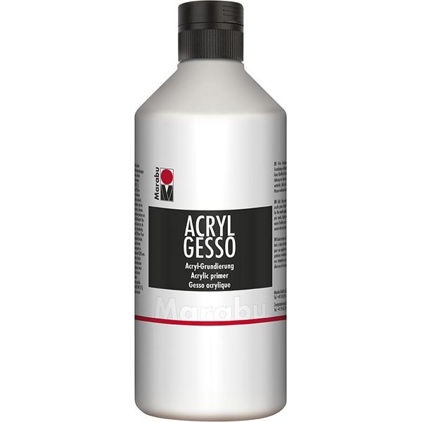 Marabu 12040075808 Fondo Acrilico Marabu "Acryl Gesso"", 500 Ml, Bianco"-image