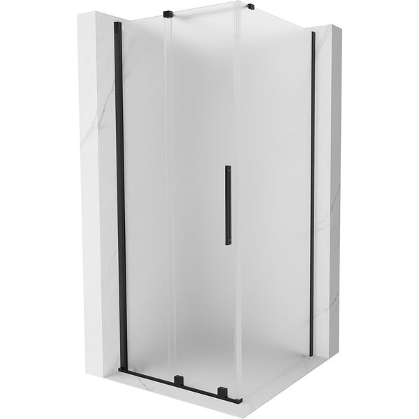 Mexen Velar Cabina Doccia Scorrevole 100 X 100 Cm, Smerigliato, Nero - 871-100-100-31-70-image