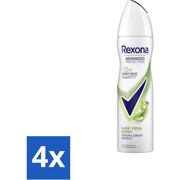 Rexona - Deodorante Spray - Profumo Di Aloe Vera - Nutriente E Fresco - 150 Ml - Value Pack - 4 Pezzi-image