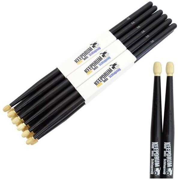 Keepdrum 5AB Bacchette Nere 6 Coppie-image