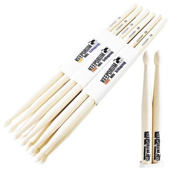Bacchette Keepdrum 5B Hickory 6 Coppie-image
