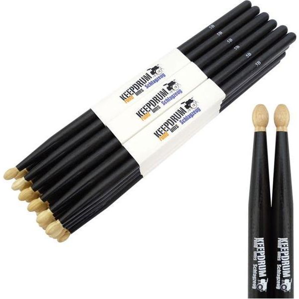 Bacchette Keepdrum 5BB Black Hickory 12 Coppie-image