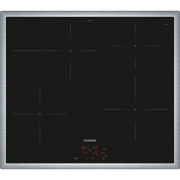 Siemens Iq300, Piano Cottura A Induzione, 60 Cm, Con Controllo A Forno, Nero, Con Cornice Sul Piano, EI645CFB6E-image