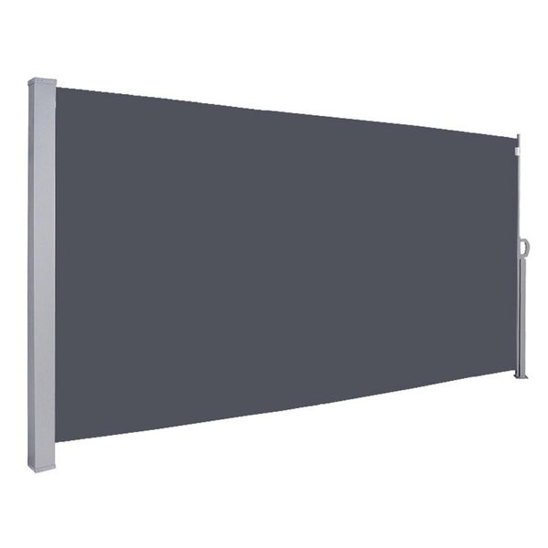 Einfeben Tenda Da Sole Laterale Tende Da Sole Estensibili 180X300Cm Schermo Privacy In Alluminio Protezione Dal Vento Protezione Dal Sole Tenda A Rullo Laterale Grigio-image