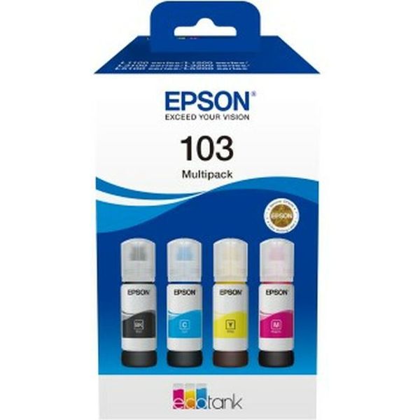 Epson 103 Multipack - Confezione Da 4 Pezzi - Nero, Ciano, Magenta, Giallo - Originale - Inchiostro Di Ricarica - Per Epson L1210, L3210, L321-image
