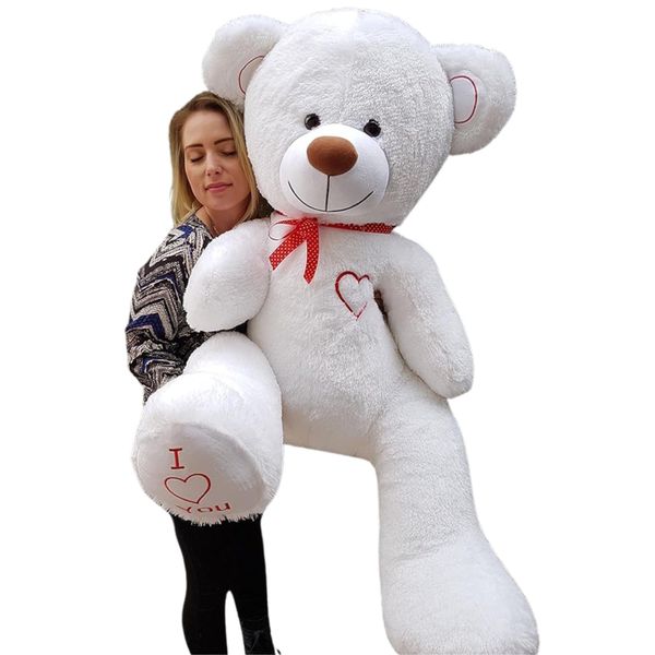 Orsacchiotto Xxl 160 Cm - Peluche Grande - Peluche Con Nastro - Bianco-image