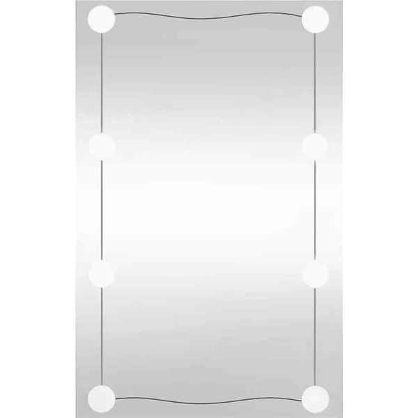 Vidaxl Specchio Da Parete Con Luci Led 50X80 Cm Vetro Rettangolare-image