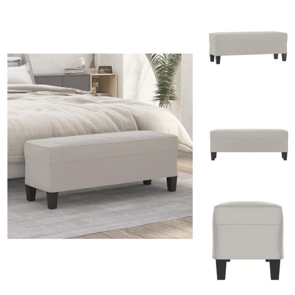 Vidaxl Panca Grigio Chiaro 100X35X41 Cm In Tessuto Microfibra - Panche-image
