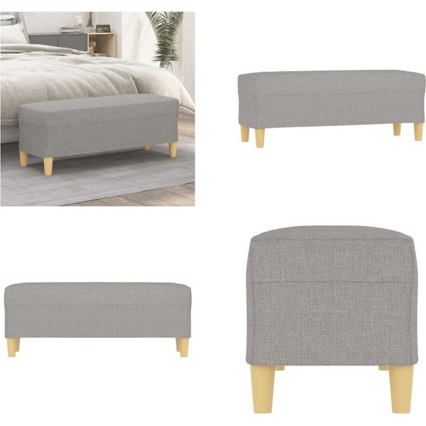 Vidaxl Panca Grigio Chiaro 100X35X41 Cm In Tessuto - Panca - Panche - Panchina - Panca Da Corridoio-image