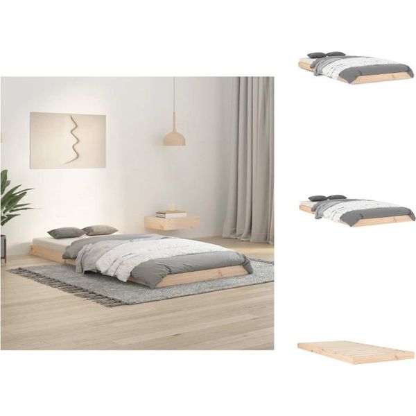 Vidaxl Letto In Legno Massiccio 90X200 Cm Pino - Letti E Strutture Letto-image
