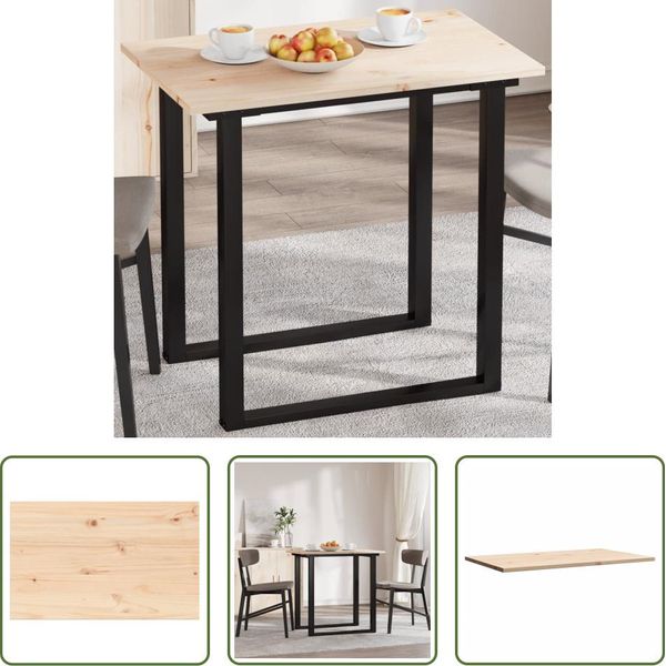The Living Store Piano D'appoggio 80X50X1,7 Cm Rettangolare In Legno Di Pino Massiccio-image