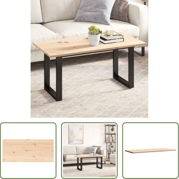 The Living Store Piano D'appoggio 100X50X1,7 Cm Rettangolare In Legno Di Pino Massiccio-image