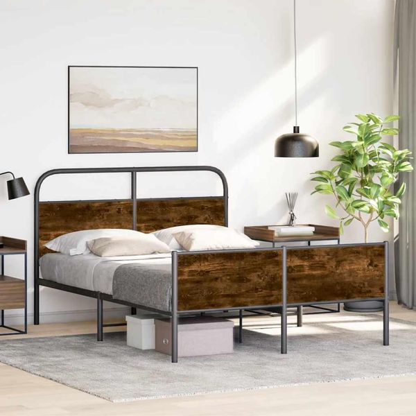 Vidaxl Struttura Letto Senza Materasso 120X190 Cm Materiale Legno Rovere Sonoma-image