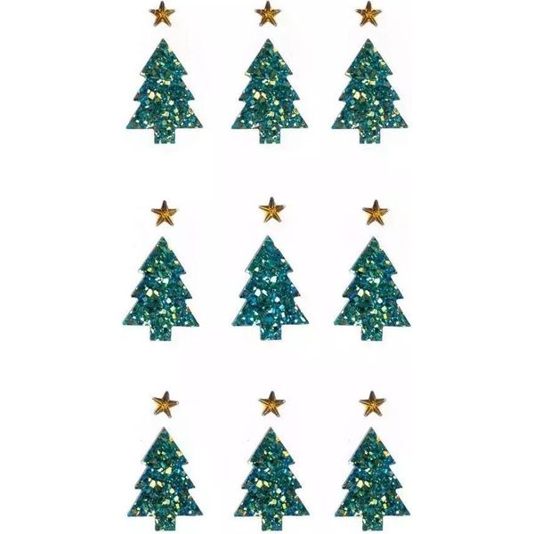 Cristalli Autoadesivi Alberi Di Natale Stelle 18 Pezzi-image