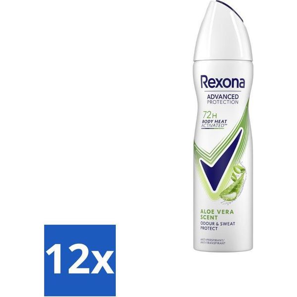 Rexona - Deodorante Spray - Profumo Di Aloe Vera - Nutriente E Fresco - 150 Ml - Confezione Risparmio - 12 Pezzi-image