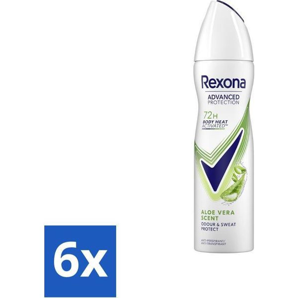 Rexona - Deodorante Spray - Profumo Di Aloe Vera - Nutriente E Fresco - 150 Ml - Value Pack - 6 Pezzi-image