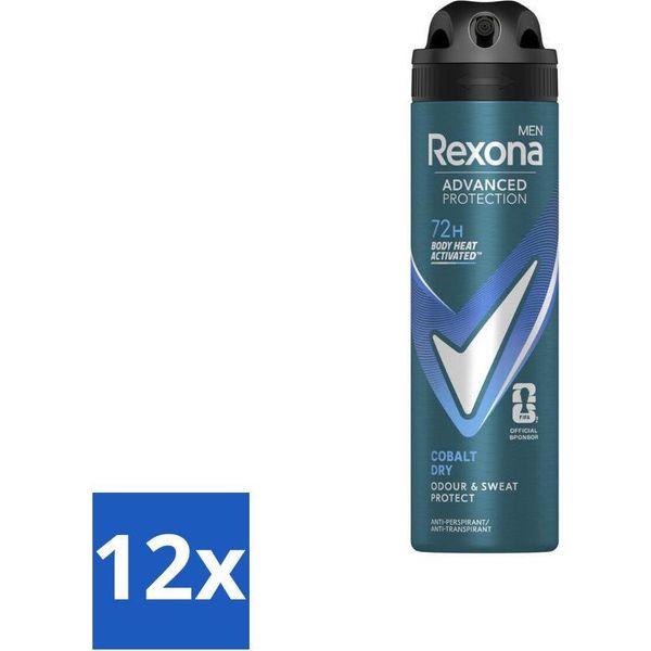 Rexona Uomo - Deodorante Spray - Cobalto Dry - Freschezza Sportiva - 150 Ml - Confezione Risparmio - 12 Pezzi-image