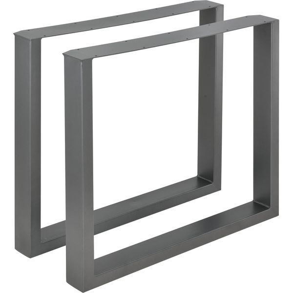 Set Di 2 Gambe Per Tavolo Da Pranzo "Makers"" 80 X 72 Cm Acciaio Grigio Acciaio"-image