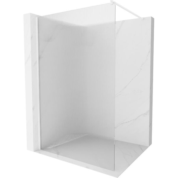 Mexen Kioto Parete Doccia Walk-In 130 X 200 Cm, Righe 8 Mm, Bianca - 800-130-101-20-09-image