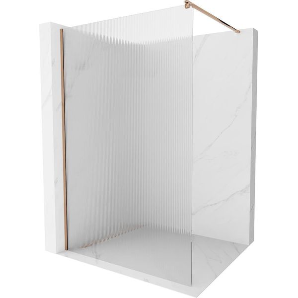 Mexen Kioto Parete Doccia 140 X 200 Cm, Strisce 8 Mm, Oro Rosa - 800-140-101-60-09-image