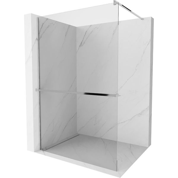 Mexen Kioto+ Pannello Doccia Con Mensola Walk-In 115 X 200 Cm, Trasparente, Cromo - 800-115-121-01-00-image