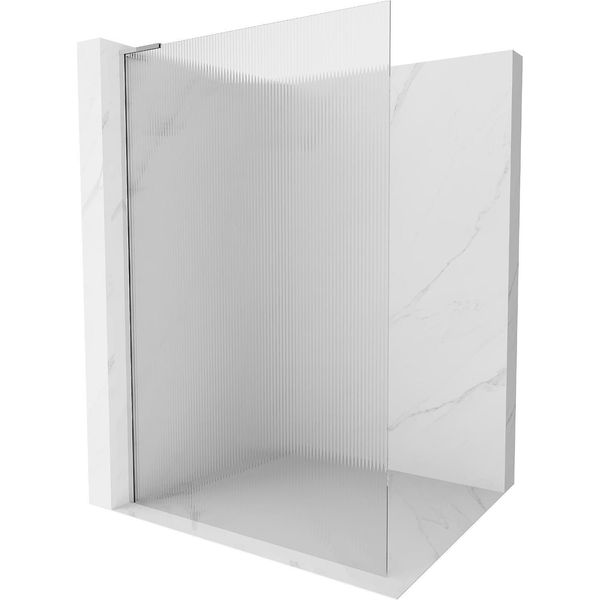 Mexen Kioto L Parete Doccia Walk-In 120 X 200 Cm, Strisce, Cromo - 800-120-103-01-09-image