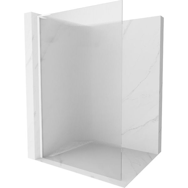 Mexen Kioto L Parete Doccia Walk-In 70 X 200 Cm, Strisce, Bianca - 800-070-103-20-09-image