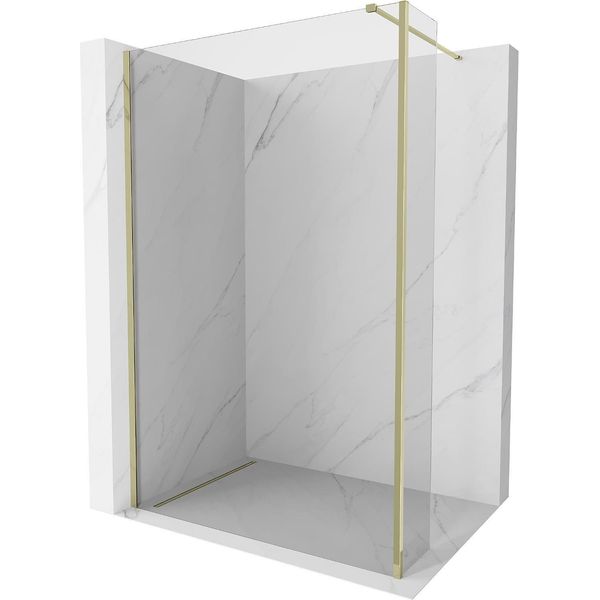 Mexen Kioto Parete Doccia Walk-In 130 X 40 Cm, Trasparente, Oro - 800-130-212-50-00-040-image