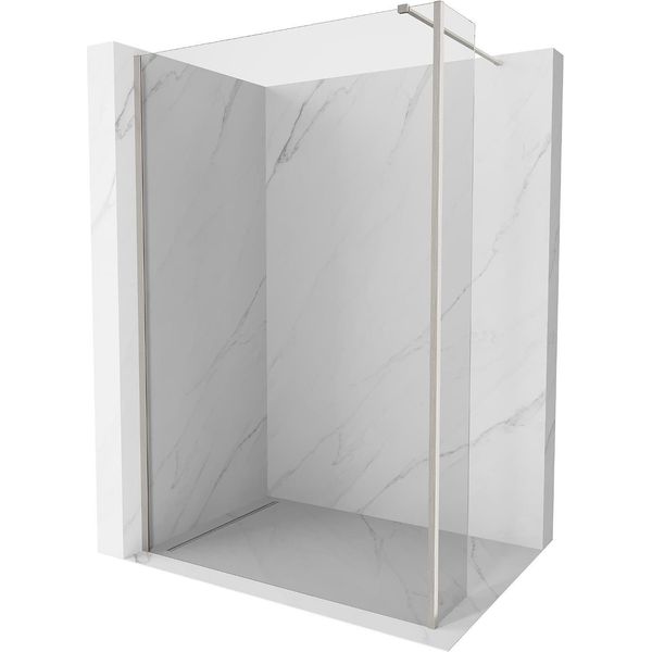 Mexen Kioto Parete Doccia Walk-In 130 X 40 Cm, Trasparente, Nichel Spazzolato - 800-130-212-97-00-040-image