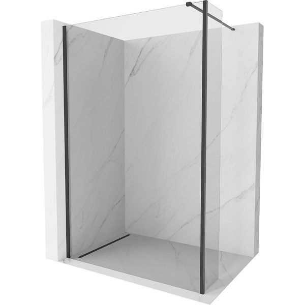 Mexen Kioto Parete Doccia Walk-In 130 X 40 Cm, Trasparente, Nero - 800-130-212-70-00-040-image