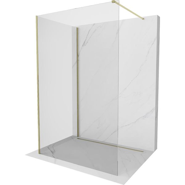 Mexen Kioto Parete Doccia Walk-In 115 X 100 Cm, Trasparente, Oro - 800-100-212-50-00-115-image