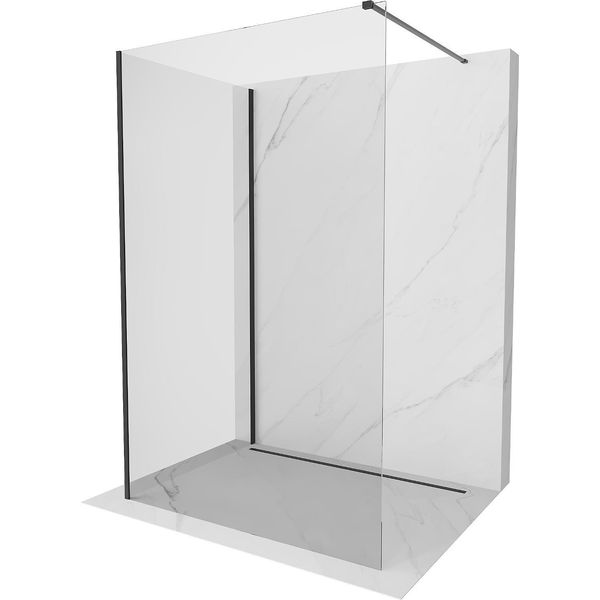 Mexen Kioto Parete Doccia Walk-In 140 X 105 Cm, Trasparente, Nero - 800-140-212-70-00-105-image