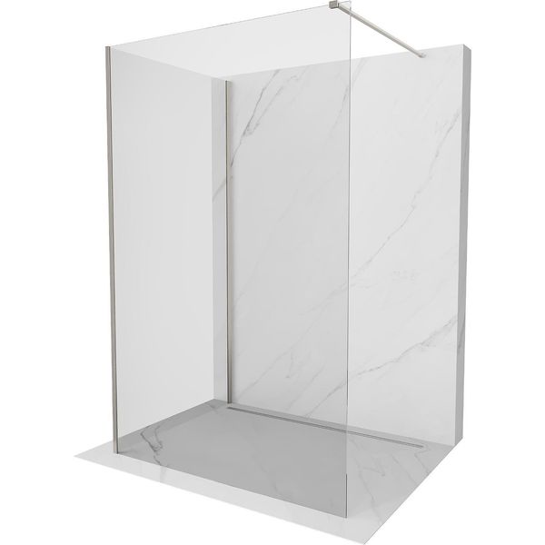 Mexen Kioto Parete Doccia Walk-In 130 X 80 Cm, Trasparente, Nichel Spazzolato - 800-130-212-97-00-080-image