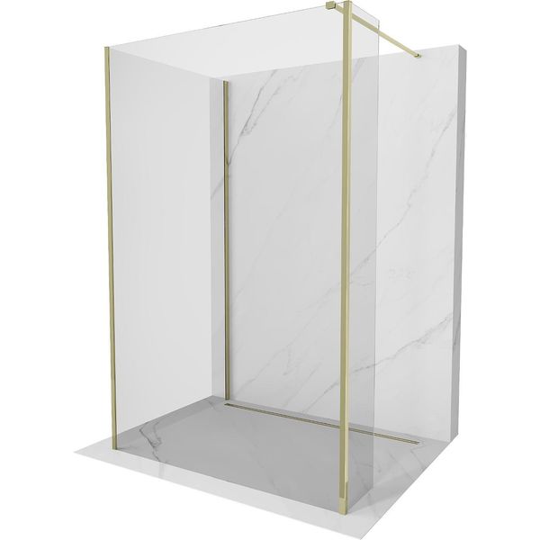 Mexen Kioto Parete Doccia Walk-In 105 X 100 X 40 Cm, Trasparente, Oro - 800-105-100-221-50-00-040-image