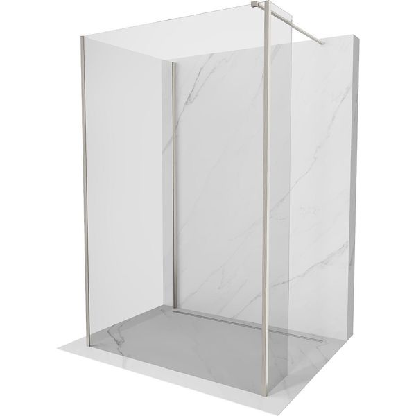 Mexen Kioto Parete Doccia Walk-In 100 X 80 X 30 Cm, Trasparente, Nichel Spazzolato - 800-100-080-221-97-00-030-image