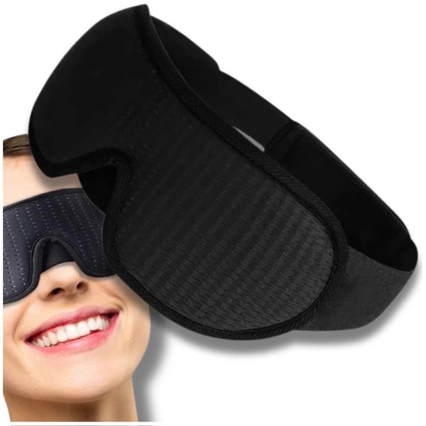 Camerazar Maschera Per Occhi Nera Per Dormire, Comoda E Leggera Per I Viaggi. "Comoda Maschera Per Gli Occhi Nera Per Dormire"""-image