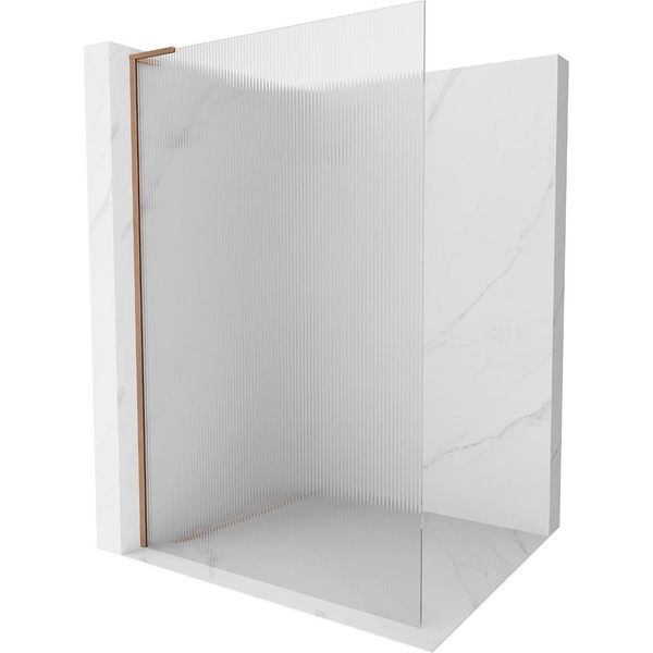 Mexen Kioto L Parete Doccia Walk-In 120 X 200 Cm, Strisce, Rame Spazzolato - 800-120-103-65-09-image