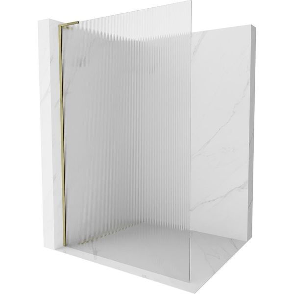Mexen Kioto L Parete Doccia Walk-In 90 X 200 Cm, Strisce, Oro - 800-090-103-50-09-image