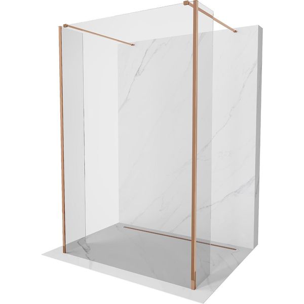 Mexen Kioto Parete Doccia Autoportante 135 X 30 X 30 Cm, Trasparente, Oro Rosa - 800-135-030-222-60-00-030-image