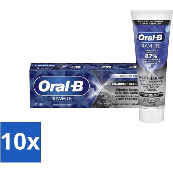 Dentifricio Oral-B 3D White Charcoal 75 Ml - Confezione Risparmio - 10 Pezzi-image