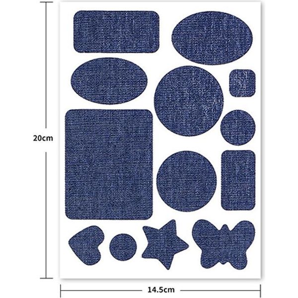 Inf Toppe Di Riparazione In Denim Per Ginocchia/Gomiti, Termoadesive, 5 Pezzi Blu Scuro-image
