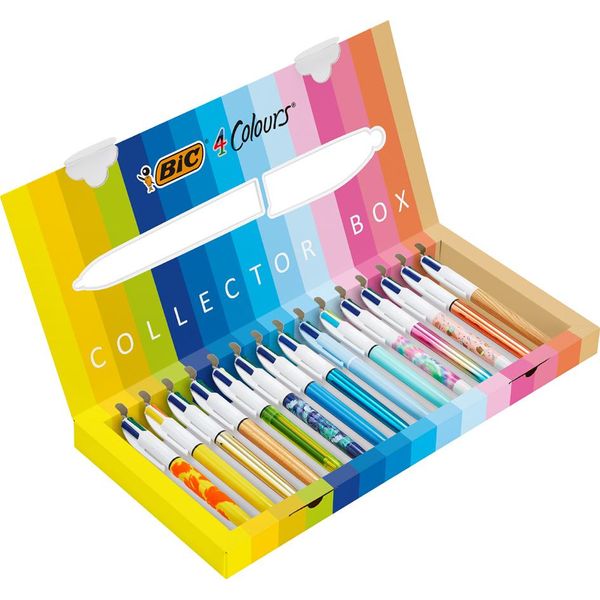Bic 518277 Penna A Sfera Retrattile Bic 4 Colori, Confezione Da Collezione, Set Di 15 Pezzi-image